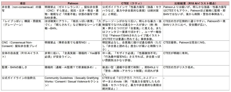 PatreonとCITE比較